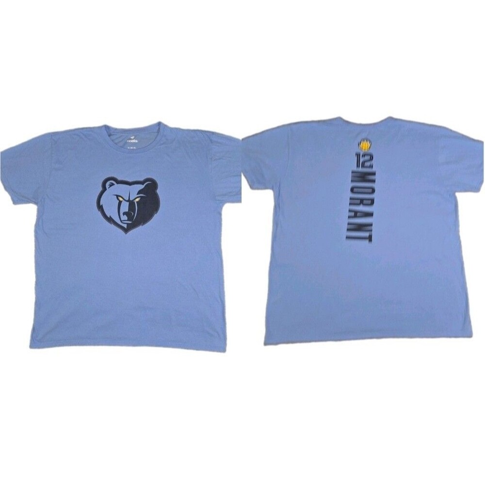 Mens Fanatics Memphis Grizzlies Ja Morant Short Sleeve T Shirt #12 Blue 2XL
